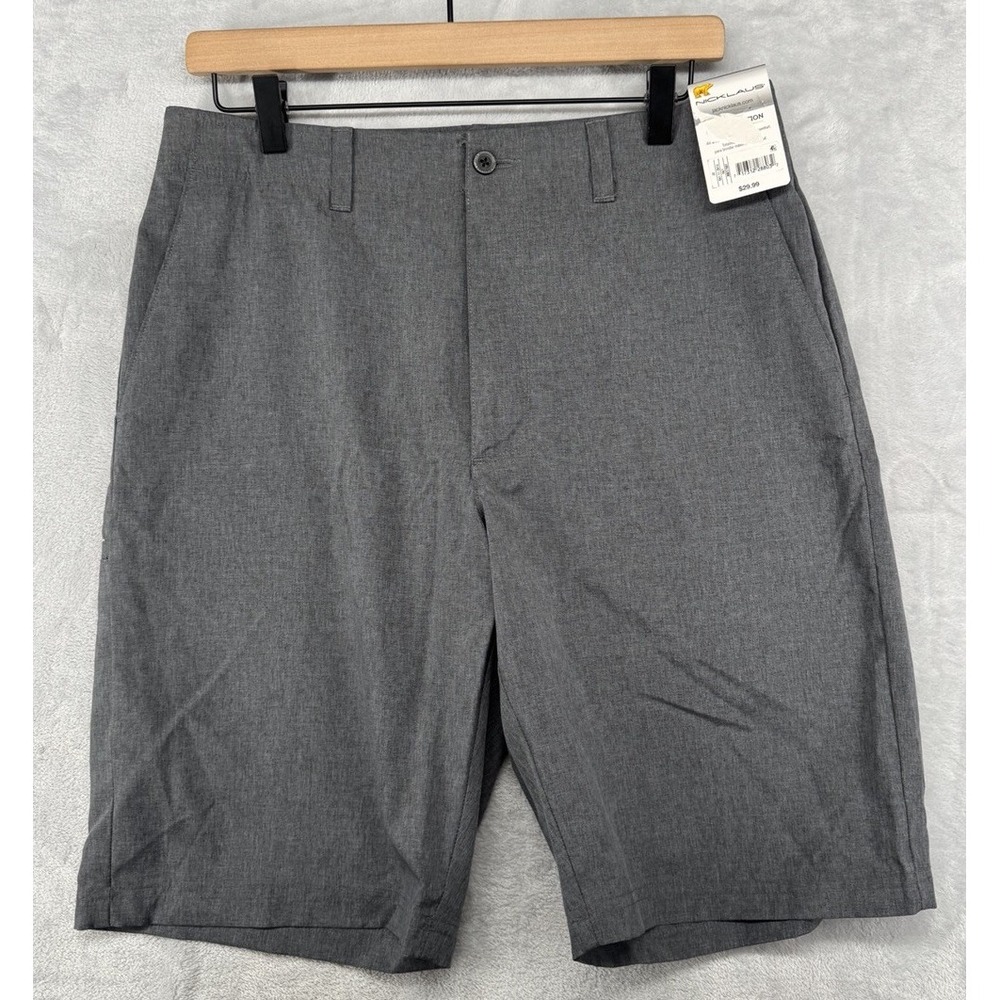 Jack Nicklaus Tech Staymotion Dark Gray Golf Shorts 10" Inseam Men's Size 32 NWT